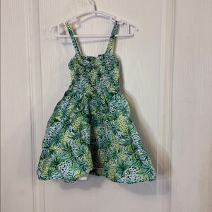 Janie and Jack Green Leaf Print Dress